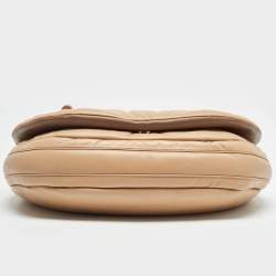 Pre Owned Burberry Beige Leather XL Olympia Shoulder Bag