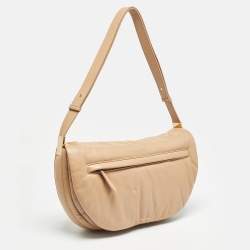 Pre Owned Burberry Beige Leather XL Olympia Shoulder Bag
