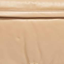 Pre Owned Burberry Beige Leather XL Olympia Shoulder Bag