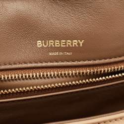 Pre Owned Burberry Beige Leather XL Olympia Shoulder Bag