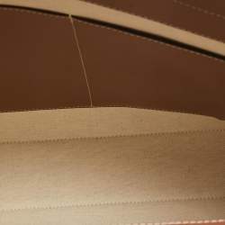 Pre Owned Burberry Beige/Brown Canvas and Leather Medium Pocket Bag