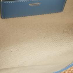 Burberry Natural/Blue Raffia Duncan Pouch 
