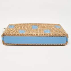 Burberry Natural/Blue Raffia Duncan Pouch 