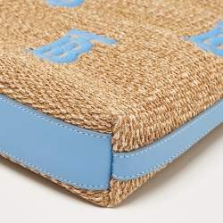 Burberry Natural/Blue Raffia Duncan Pouch 