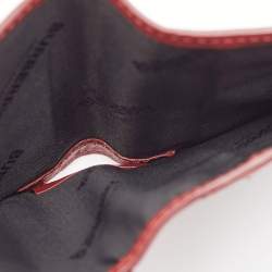 Pre Owned Burberry Burgundy Check Canvas and Leather Lila Trifold Wallet