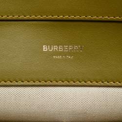 Burberry Juniper Green/Blue Leather Medium Pocket Tote