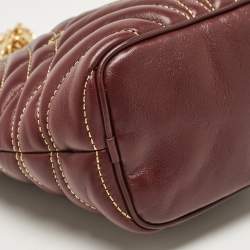 Burberry Dark Maroon Leather Mini Lola Bucket Bag