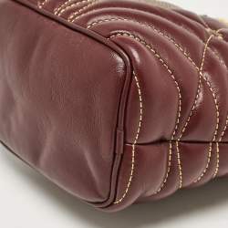 Burberry Dark Maroon Leather Mini Lola Bucket Bag