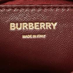 Burberry Dark Maroon Leather Mini Lola Bucket Bag