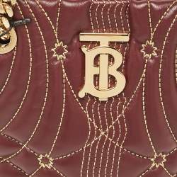 Burberry Dark Maroon Leather Mini Lola Bucket Bag