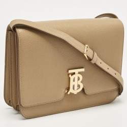 Burberry Archive Beige Leather Medium TB Shoulder Bag