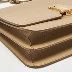 Burberry Archive Beige Leather Medium TB Shoulder Bag