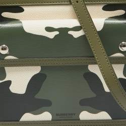 Burberry Green Camo Print Coated Canvas and Leather  Mini Pocket Bag