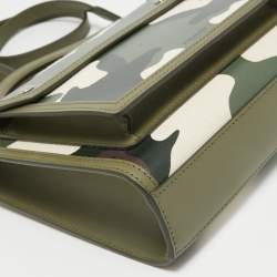 Burberry Green Camo Print Coated Canvas and Leather  Mini Pocket Bag