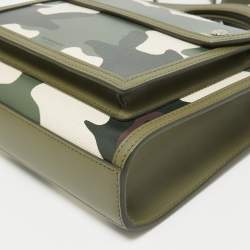 Burberry Green Camo Print Coated Canvas and Leather  Mini Pocket Bag