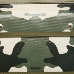 Burberry Green Camo Print Coated Canvas and Leather  Mini Pocket Bag