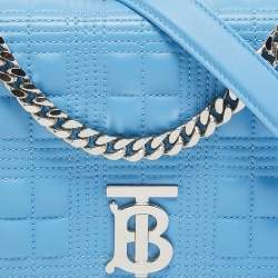 Burberry Sky Blue Quilted Leather Small Lola Chain Shoulder Bag