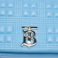 Burberry Sky Blue Quilted Leather Small Lola Chain Shoulder Bag