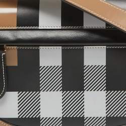 Burberry Beige Check Patent and Leather Small Olympia Shoulder Bag