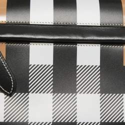 Burberry Beige Check Patent and Leather Small Olympia Shoulder Bag