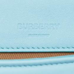 Pre Owned Burberry Sky Blue Quilted Leather Small Lola Chain Shoulder Bag