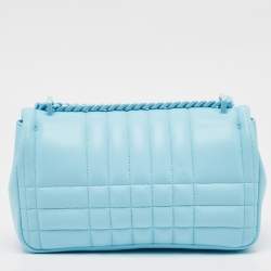 Pre Owned Burberry Sky Blue Quilted Leather Small Lola Chain Shoulder Bag