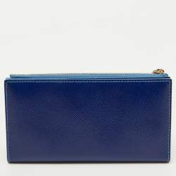 Burberry Blue Patent Leather Constantine Continental Wallet