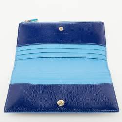 Burberry Blue Patent Leather Constantine Continental Wallet