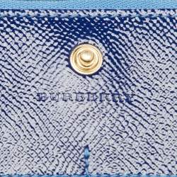 Burberry Blue Patent Leather Constantine Continental Wallet
