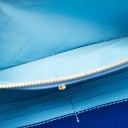 Burberry Blue Patent Leather Constantine Continental Wallet