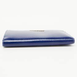 Burberry Blue Patent Leather Constantine Continental Wallet