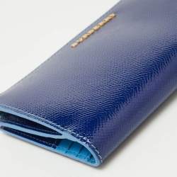 Burberry Blue Patent Leather Constantine Continental Wallet