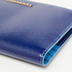 Burberry Blue Patent Leather Constantine Continental Wallet