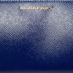 Burberry Blue Patent Leather Constantine Continental Wallet