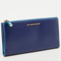 Burberry Blue Patent Leather Constantine Continental Wallet