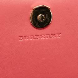 مملوكة مسبقًا Burberry Multicolor Haymarket Check Floral Coated Canvas and Leather Izzy Wallet on Chain