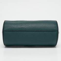 Pre Owned Burberry Teal Green Leather Barrel Bag
