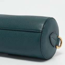 Pre Owned Burberry Teal Green Leather Barrel Bag