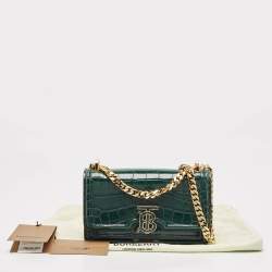 مملوكة مسبقًا حقيبة كروس بربري إبزيم تي بي جلد بني