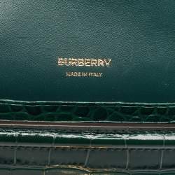 مملوكة مسبقًا حقيبة كروس بربري إبزيم تي بي جلد بني