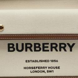 Burberry Malt Brown/Natural Canvas and Leather Mini Pocket Bag