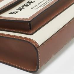 Burberry Malt Brown/Natural Canvas and Leather Mini Pocket Bag