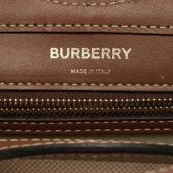 Burberry Malt Brown/Natural Canvas and Leather Mini Pocket Bag