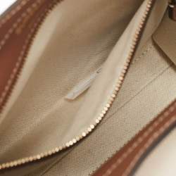 Burberry Malt Brown/Natural Canvas and Leather Mini Pocket Bag