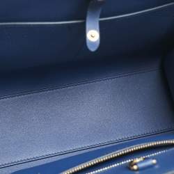 Burberry Blue Leather Mini Frances Tote