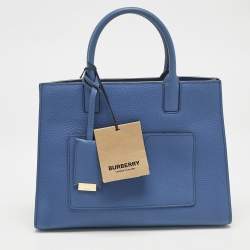 Burberry Blue Leather Mini Frances Tote