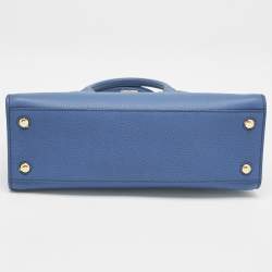 Burberry Blue Leather Mini Frances Tote