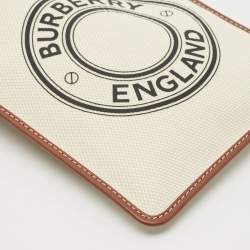 Burberry Brown/Off White Logo Canvas and Leather Micro Crossbody Bag