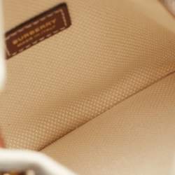 Burberry Brown/Off White Logo Canvas and Leather Micro Crossbody Bag