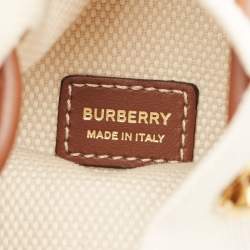 Burberry Brown/Off White Logo Canvas and Leather Micro Crossbody Bag
